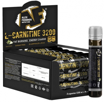Алекс Федоров Нутришн 3200 L-карнитин, флакон 25мл Груша, 20 шт