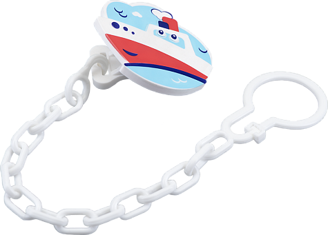 Курносики прищепка для пустышек с цепочкой Кораблик (19587)