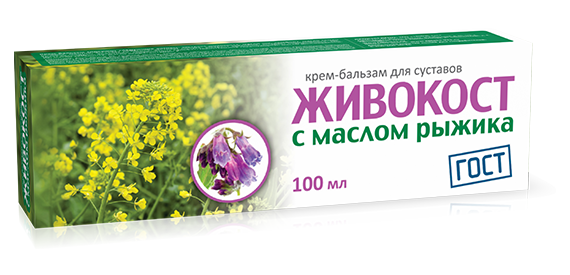 Живокост с маслом рыжика, крем-бальзам, для суставов, 100мл
