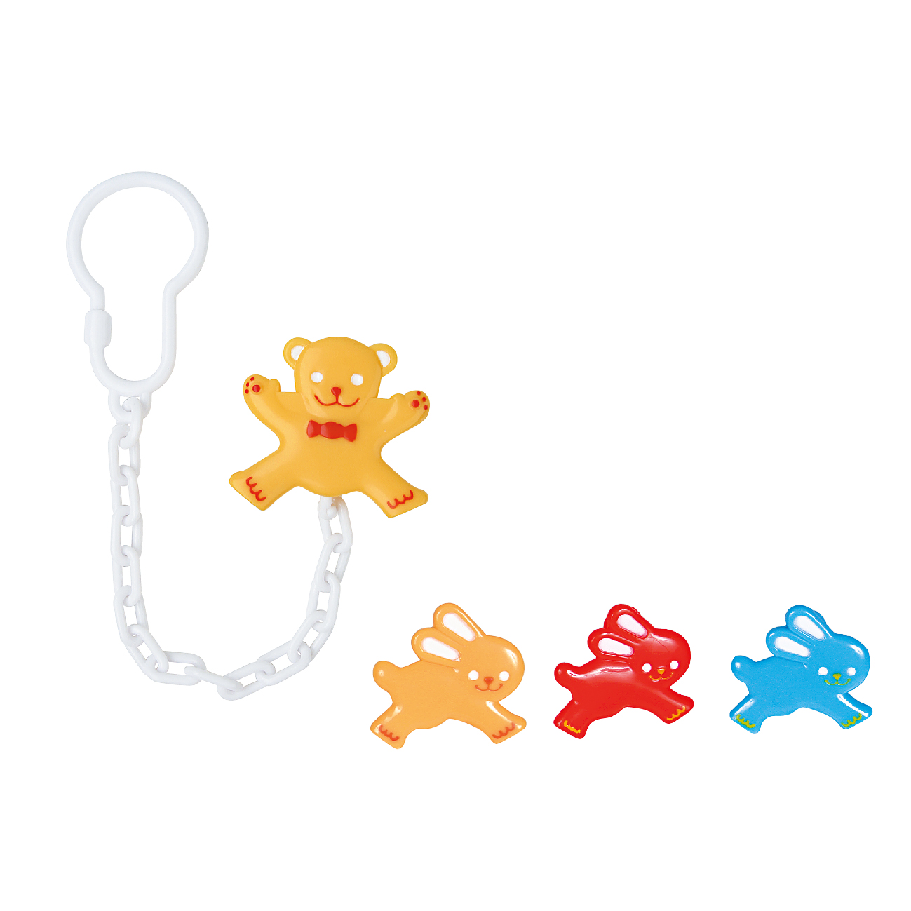 Курносики прищепка для пустышек с цепочкой в ассортименте 1шт (19514)