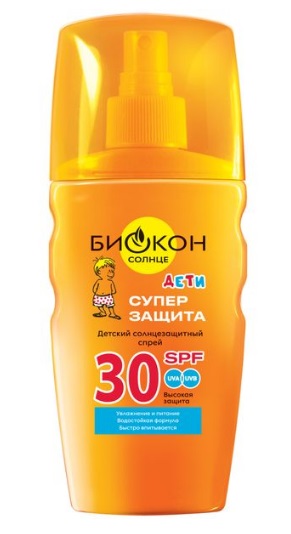 Биокон Солнце спрей детский солнцезащитный Суперзащита, 160мл SPF30