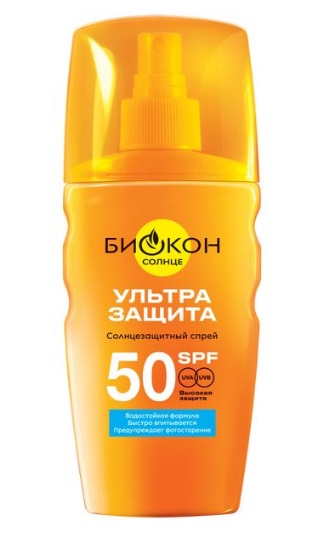 Биокон Солнце спрей солнцезащитный Ультразащита, 160мл SPF50