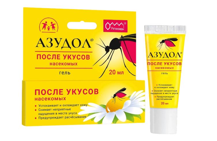 Азудол гель для ухода за кожей после укусов насекомых, 20 мл
