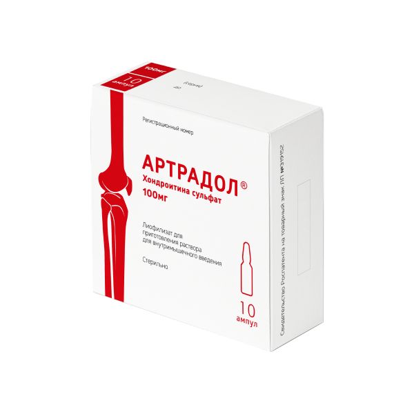 Артрадол, лиофилизат для приготовления раствора для внутримышечного введения 100мг, ампула 10шт