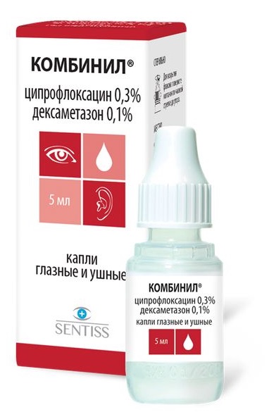 Комбинил, капли глазные и ушные, флакон-капельница 5мл
