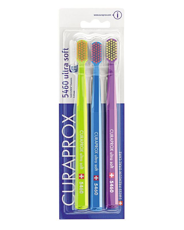 Curaprox (Курапрокс) Набор зубных щеток CS 5460/3 Ultrasoft с ультра мягкими щетинками, 3 шт