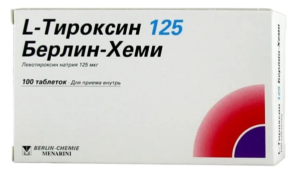 L-Тироксин 125 Берлин-Хеми, таблетки 125мкг, 100 шт