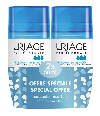 Uriage (Урьяж) набор: Дезодорант роликовый тройного действия 50мл 2шт