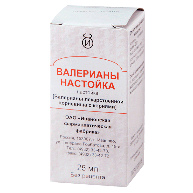 Валериана настойка, флакон 25мл