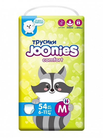 Joonies Comfort (Джунис) подгузники-трусики детские, размер M 6-11кг, 54 шт