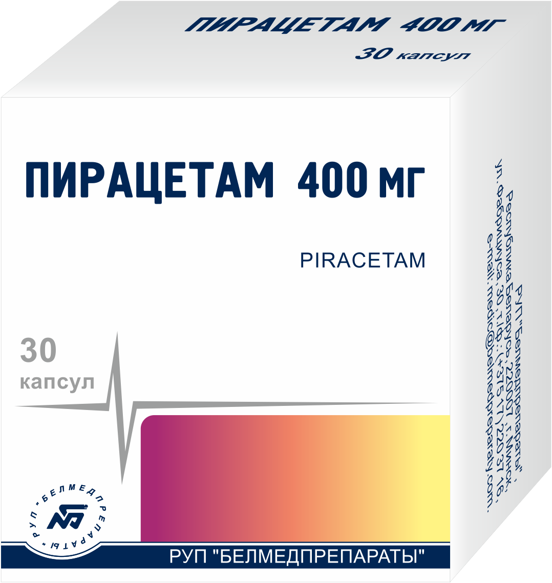 Пирацетам, капсулы 400мг, 30 шт
