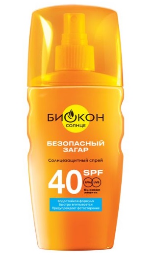 Биокон Солнце спрей солнцезащитный Безопасный загар, 160мл SPF40