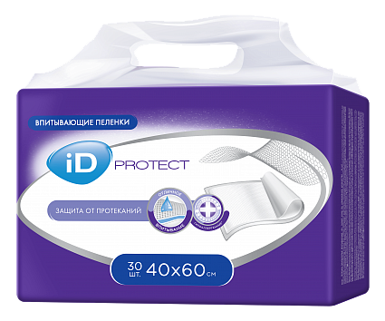 Айди (iD) Protect, пеленки 40х60см, 30 шт