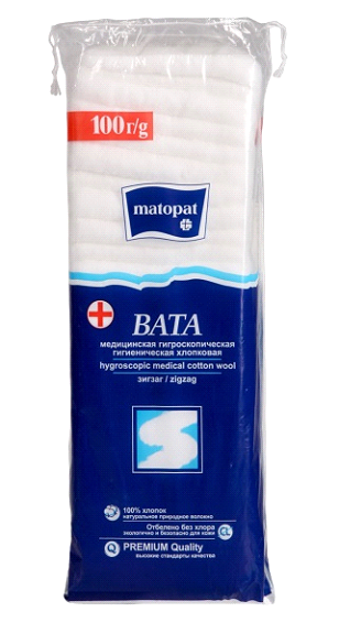 Matopat (Матопат) вата хлопковая Зиг-заг, 100г