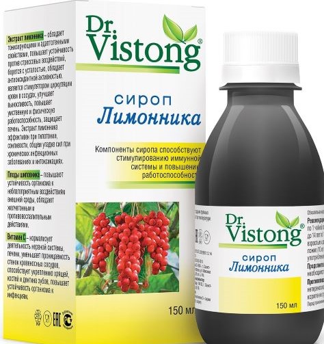Dr Vistong (Дорктор Вистонг) сироп лимонника, флакон 150мл