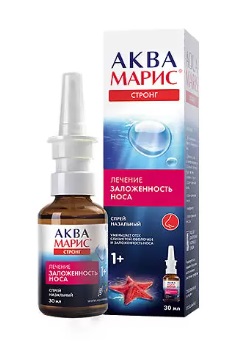 Аква Марис Стронг, спрей назальный для лечения заложености носа, 30мл