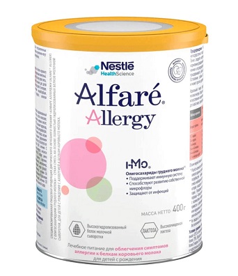 Alfare (Алфаре) Аллерджи лечебная смесь при аллергии к белкам коровьего молока у детей с рождения, 400 г