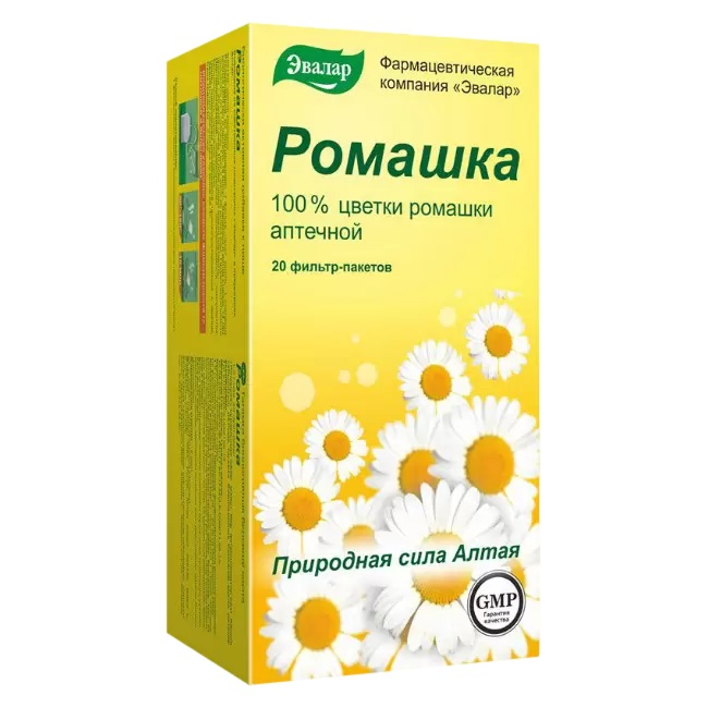 Ромашки аптечная цветки, фильтр-пакеты 1,5г, 20 шт БАД