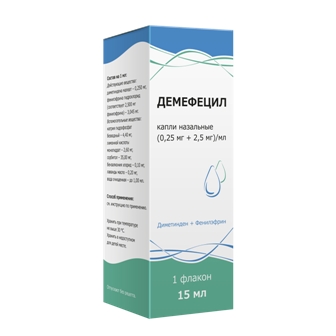 Демефецил, капли назальные 0,25+2,5 мг/мл, 15мл