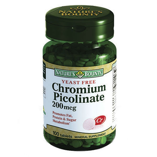 Nature's Bounty (Нэйчес Баунти) Пиколинат Хрома бездрожжевой 200мкг, таблетки 100 шт БАД