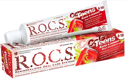 Рокс (R.O.C.S) зубная паста Тинс кола и лимон, 74мл