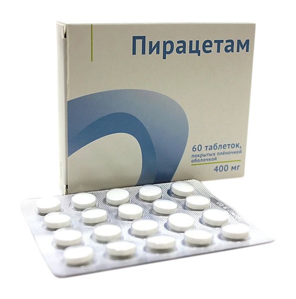 Пирацетам, таблетки, покрытые пленочной оболочкой 400мг, 60 шт