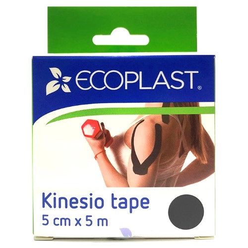 Ecoplast лента фиксирующая Кензио Тейп 5см х 5м черный
