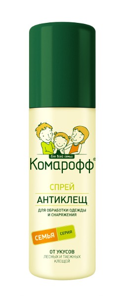 Комарофф Семья спрей антиклещ для одежды и снаряжения, 125мл