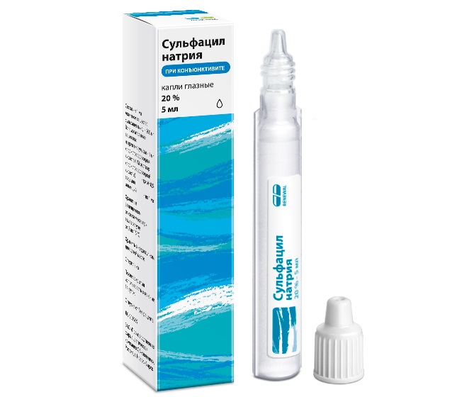 Сульфацил натрия Реневал, капли глазные 20%, флакон-капельница 5мл