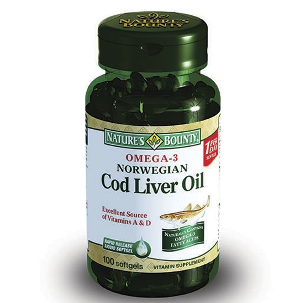 Nature's Bounty (Нэйчес Баунти) Норвежской трески печени жир, капсулы 100 шт БАД