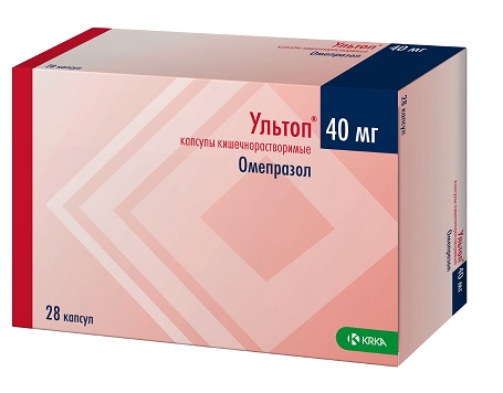 Ультоп, капсулы кишечнорастворимые 40мг, 28 шт