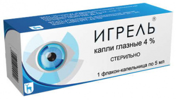 Игрель, капли глазные 4%, флакон-капельница 10мл