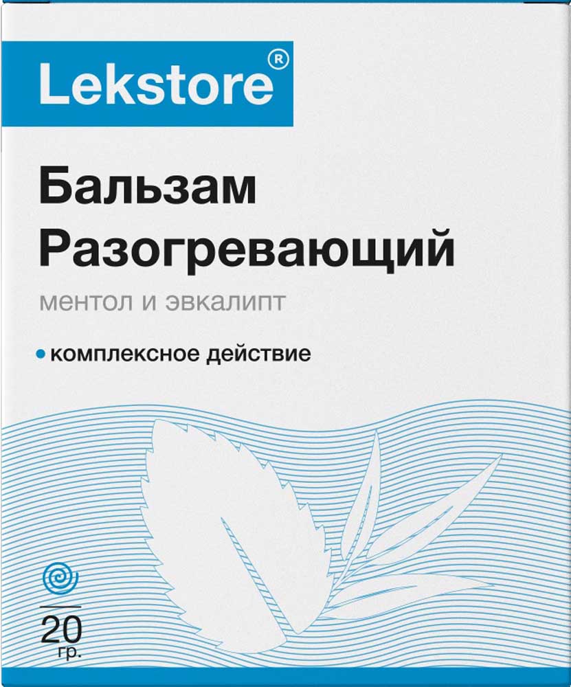 Lekstore (Лекстор), бальзам для тела с ментолом и эвкалиптом с разогревающим эффектом, банка 20г