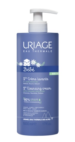 Uriage (Урьяж) Первый крем очищающий пенящийся для детей и новорожденных, флакон с дозатором 500мл