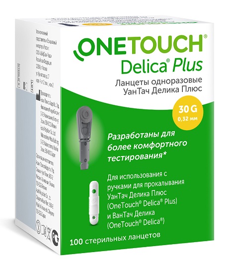 Ланцеты One Touch Delica+ (Уан Тач), 100 шт