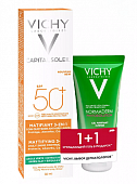 Vichy (Виши) набор для лица: Capital Soleil флюид солнцезащитный SPF50+, 40мл + Normaderm Phytosolution гель, 50мл, ЛОреаль