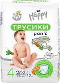 Bella Baby Happy (Белла) подгузники-трусы 4 Макси 8-14кг 12 шт, Торунский завод перевязочных материалов