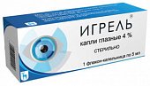 Игрель, капли глазные 4%, флакон-капельница 10мл, Гротекс ООО