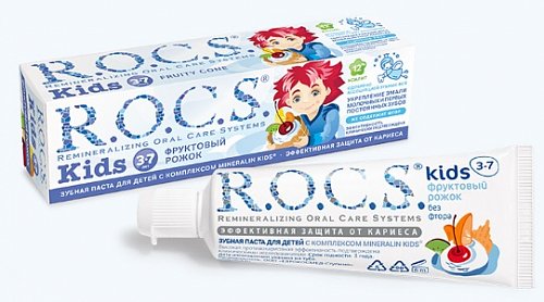 Рокс (R.O.C.S) зубная паста для детей Фруктовый рожок без фтора, 45мл