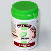 Дрожжи пивные с йодом, таблетки 500мг, 100 шт БАД, Экко Плюс