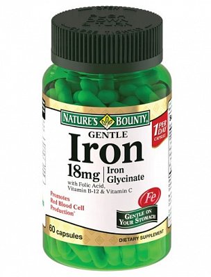 Nature's Bounty (Нэйчес Баунти) Легкодоступное Железо 18мг, капсулы 60 шт БАД