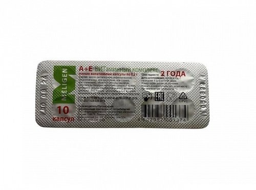 А+Е Витаминный комплекс, капсулы массой 200мг, 10 шт БАД