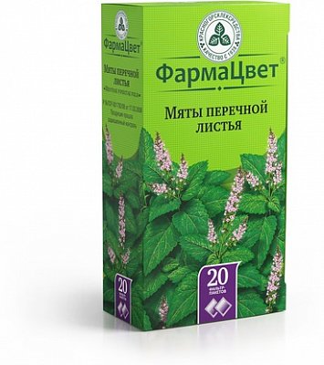 Мяты перечной листья, фильтр-пакеты 1,5г, 20 шт
