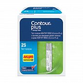 Тест-полоски Contour plus (Контур плюс), 25 шт, Асцензия Диабитис Кеа Холдингс АГ