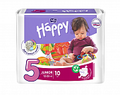 Bella Baby Happy (Белла) подгузники 5 Джуниор 12-25кг 10 шт, Торунский завод перевязочных материалов