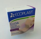 Ecoplast EcoSilk медицинский фиксирующий текстильный 2,5см х 5м, НордеПласт, ООО