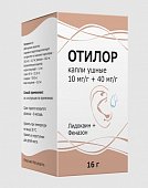 Отилор, капли ушные 10мг/г+40мг/г, 16г, Тульская фармацевтическая фабрика