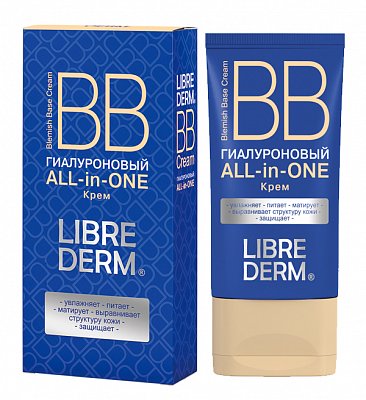 Librederm (Либридерм) Гиалуроновый BB крем ALL-IN-ONE, 50мл