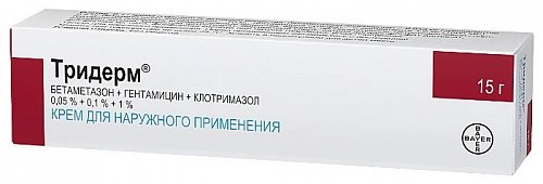Тридерм, крем для наружного применения 0,05%+0,1%+1%, 15г