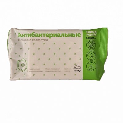 Bona Mente! салфетки влажные антибактериальные, 10 шт